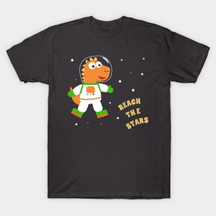 Cute dinosaur astronaut. T-Shirt